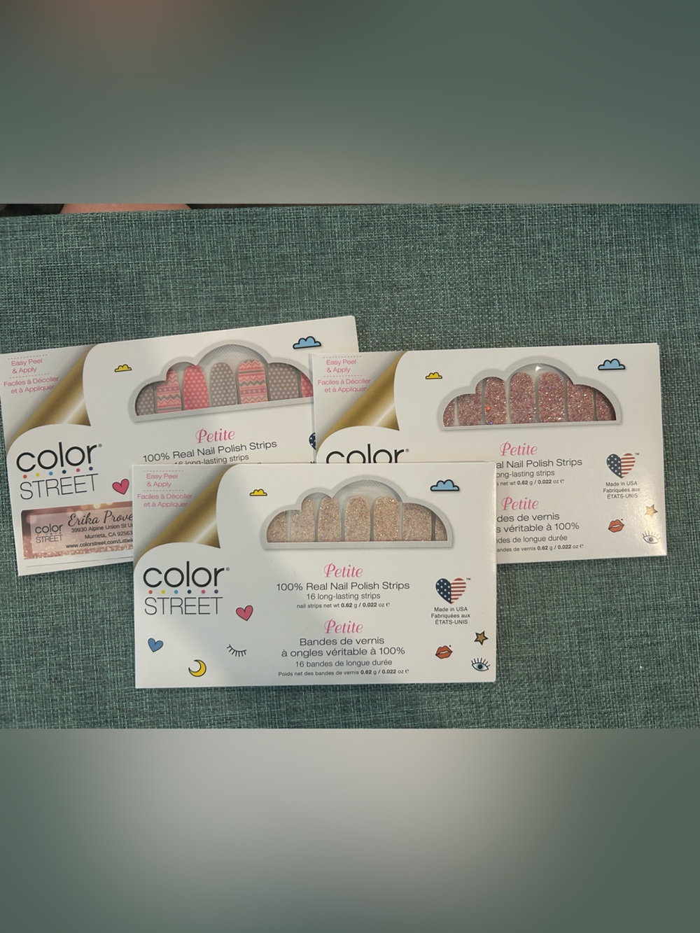 Color Street Petite Nail Polish Strips – Lot of 3 – NEW/Sealed